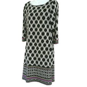 SOLD - WHBM Black White Purple Dress S